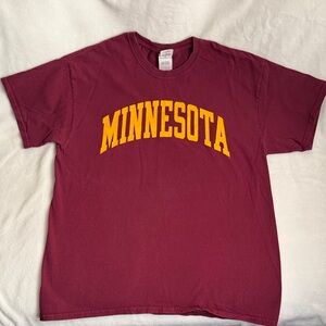 University of Minnesota Gildan Maroon and Yellow Short Sleeve Tee
